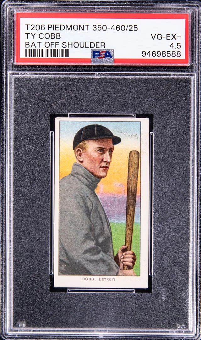 1909-11 T206 Ty Cobb, Bat Off Shoulder - Piedmont 350-460 White Border #no-number card image