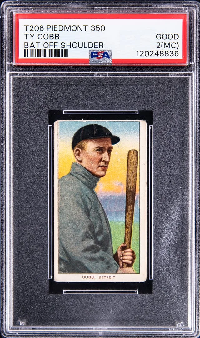 1909-11 T206 Ty Cobb, Bat Off Shoulder - Piedmont/350 White Border #no-number card image