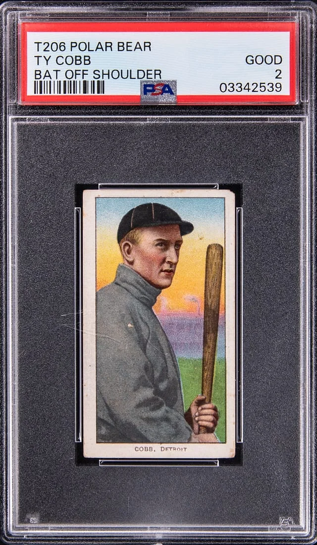 1909-11 T206 Ty Cobb, Bat Off Shoulder - Polar Bear #no-number card image