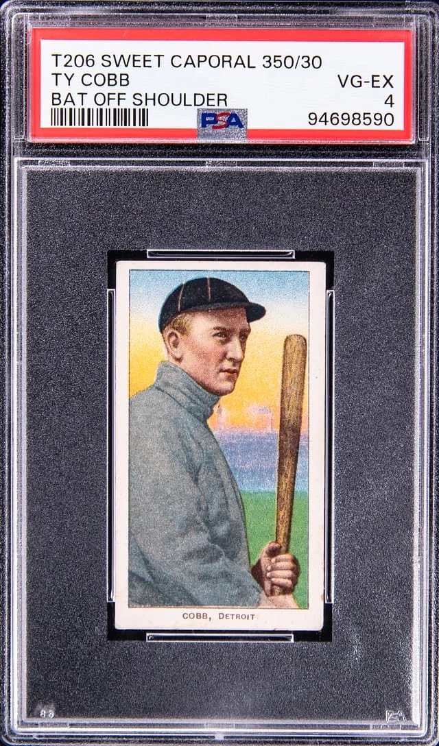 1909-11 T206 Ty Cobb, Bat off Shoulder Sweet Caporal 350/30 White Border #no-number card image