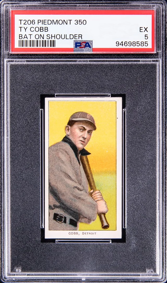 1909-11 T206 Ty Cobb, Bat on Shoulder Piedmont 350/25 White Border #no-number card image