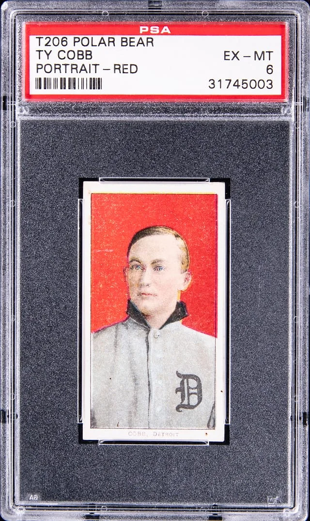 1909-11 T206 Ty Cobb, Portrait, Red Background White Border #no-number card image