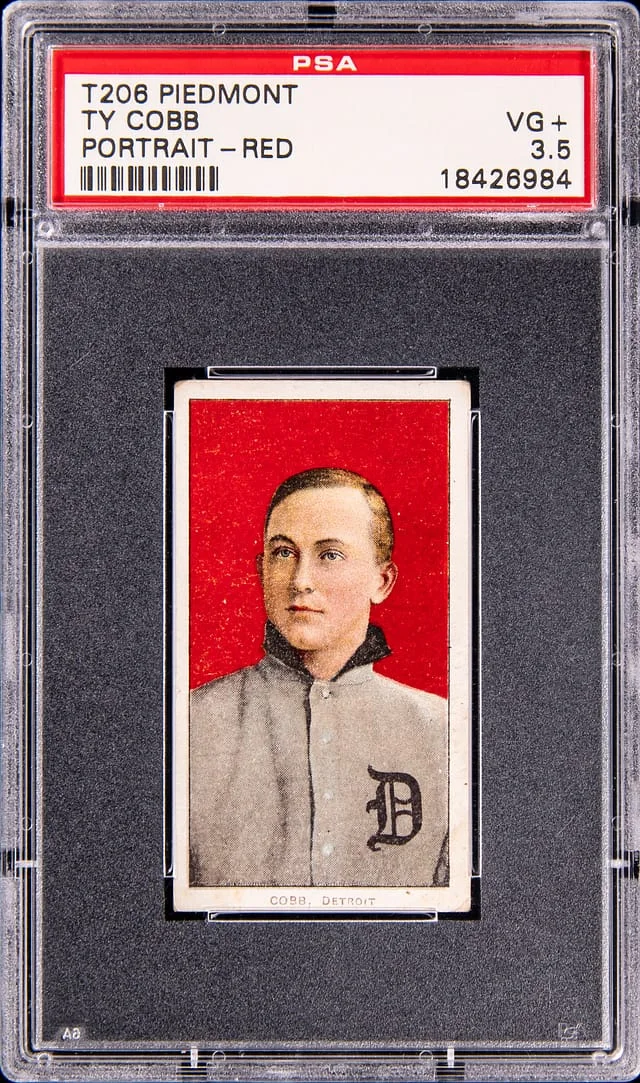 1909-11 T206 Ty Cobb, Portrait, Red Background - Piedmont #no-number card image