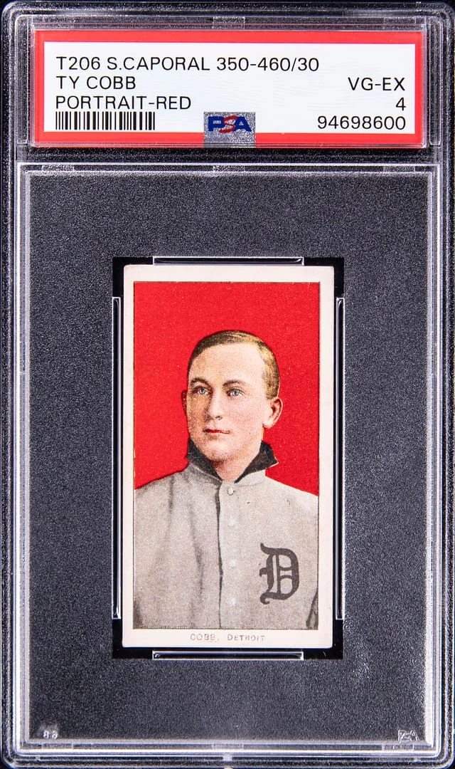 1909-11 T206 Ty Cobb, Red Portrait Sweet Caporal 350-460/30 White Border #no-number card image