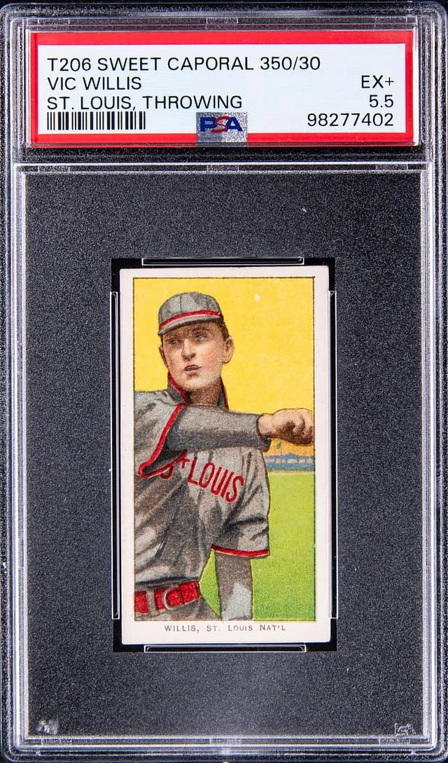 1909-11 T206 Vic Willis, St. Louis, Throwing - Sweet Caporal 350/30 White Border #no-number card image