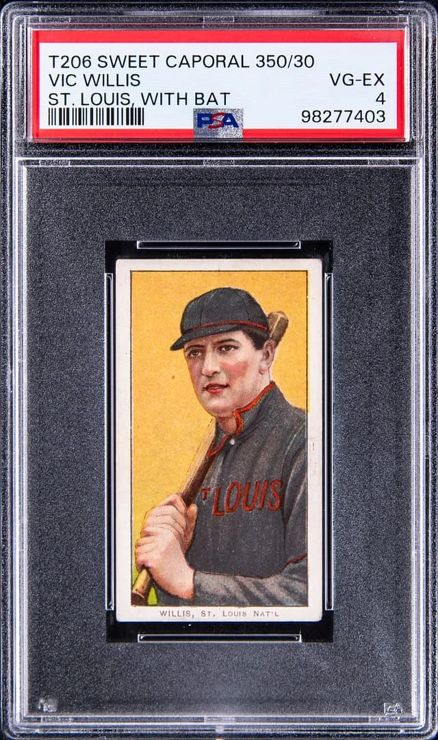 1909-11 T206 Vic Willis, St. Louis, With Bat - Sweet Caporal 350/30 White Border #no-number card image