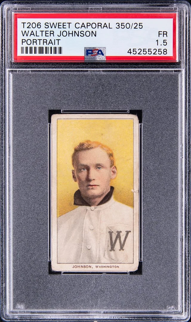 1909-11 T206 Walter Johnson (Portrait) Sweet Caporal #350/25 card image