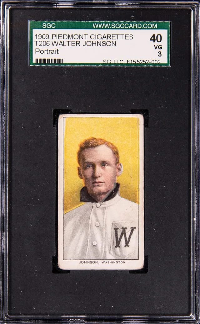 1909-11 T206 Walter Johnson, Portrait - Piedmont 150/25 White Border #no-number card image
