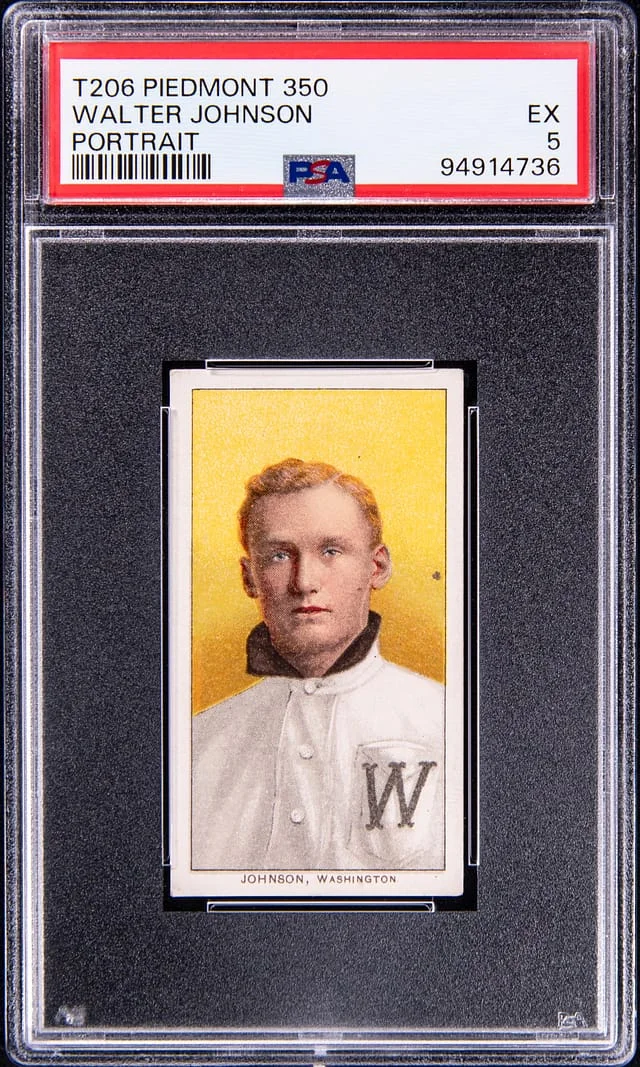 1909-11 T206 Walter Johnson, Portrait - Piedmont 350 White Border #no-number card image