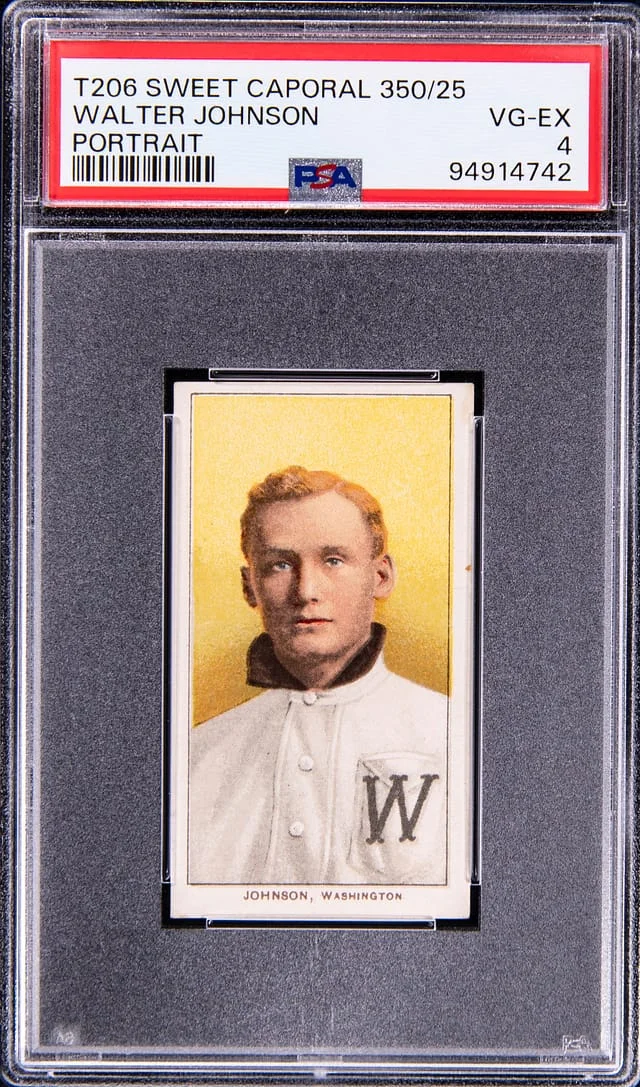 1909-11 T206 Walter Johnson, Portrait - Sweet Caporal 350/25 White Border #no-number card image