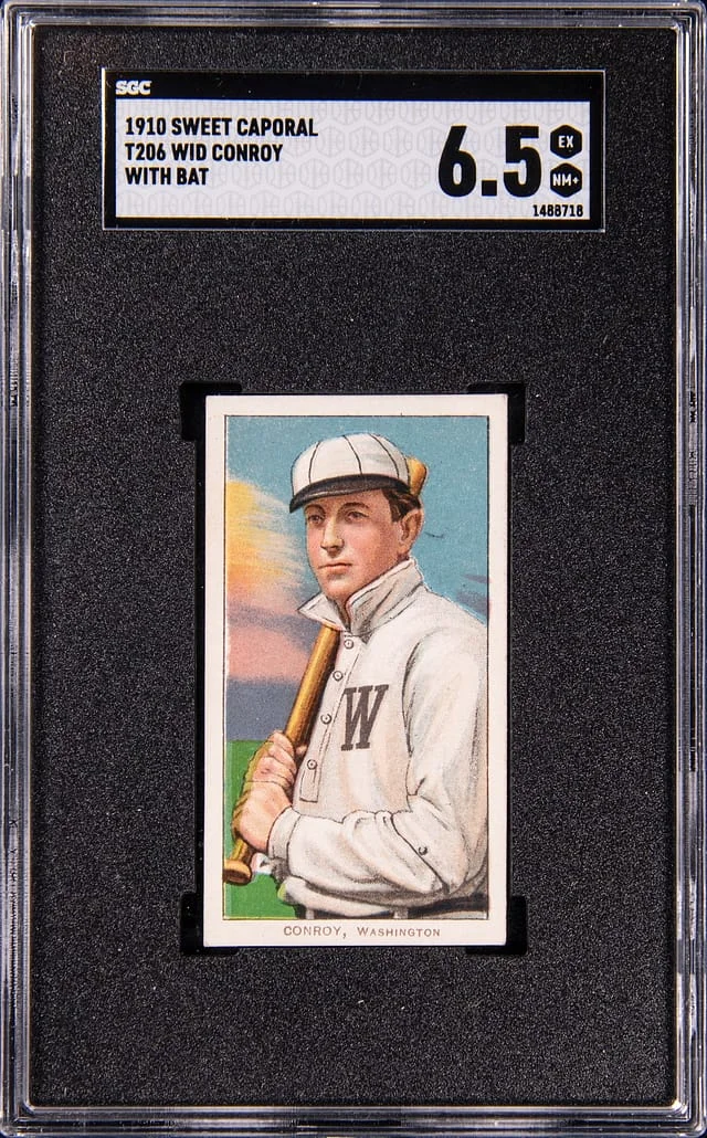 1909-11 T206 Wid Conroy, With Bat - Sweet Caporal White Border #no-number card image