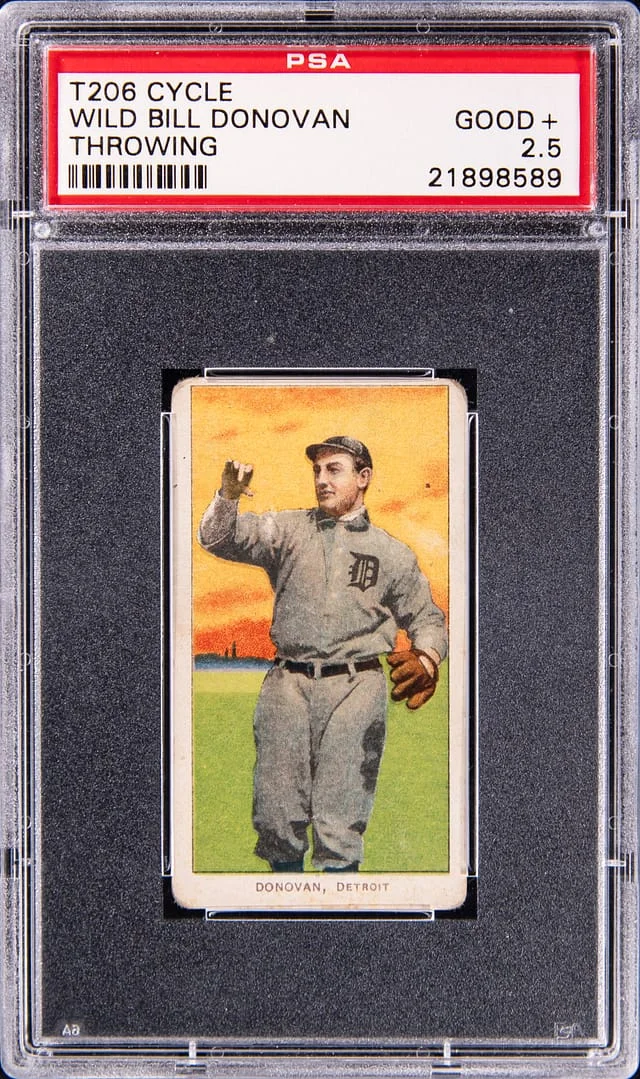 1909-11 T206 Wild Bill Donovan, Throwing - Cycle White Border #no-number card image