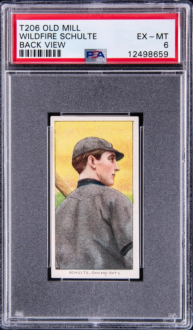 1909-11 T206 Wildfire Schulte, Back View White Border #no-number card image