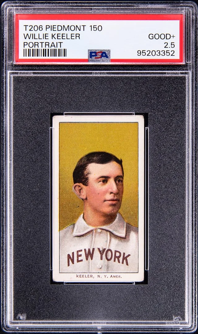 1909-11 T206 Willie Keeler, Portrait - Piedmont 150/25 White Border #no-number card image