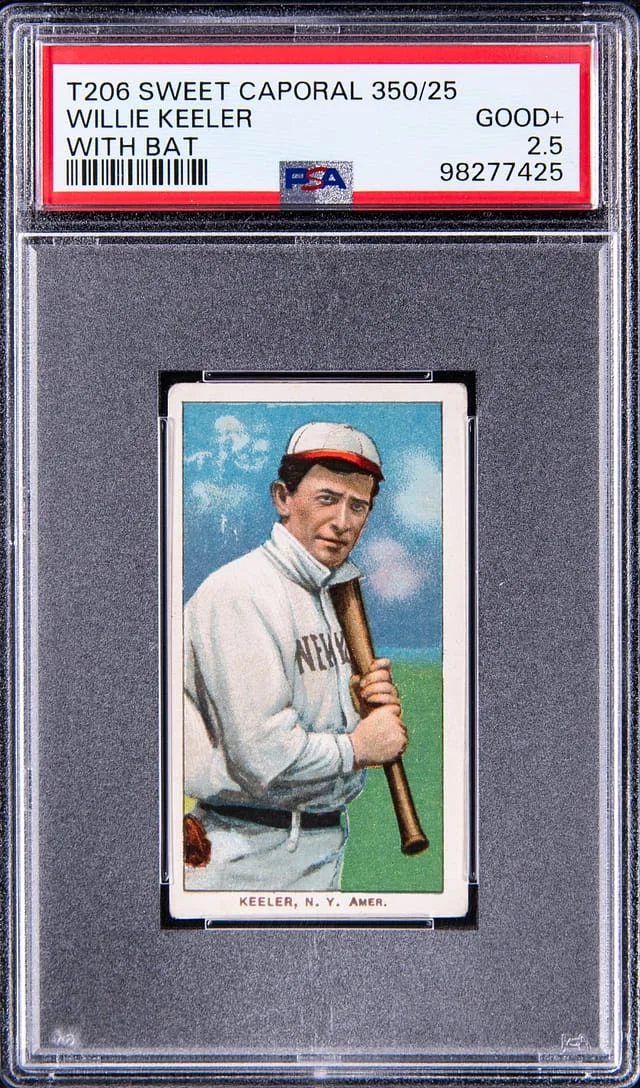 1909-11 T206 Willie Keeler, With Bat - Sweet Caporal 350 White Border #no-number card image