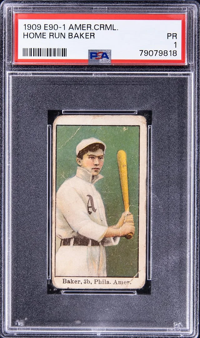 1909 E90-1 American Caramel Co. Home Run Baker #no-number card image