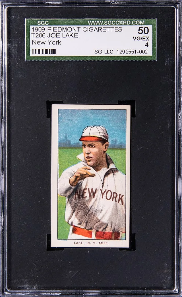 1909 Piedmont Cigarettes T206 New York Joe Lake #NNO card image