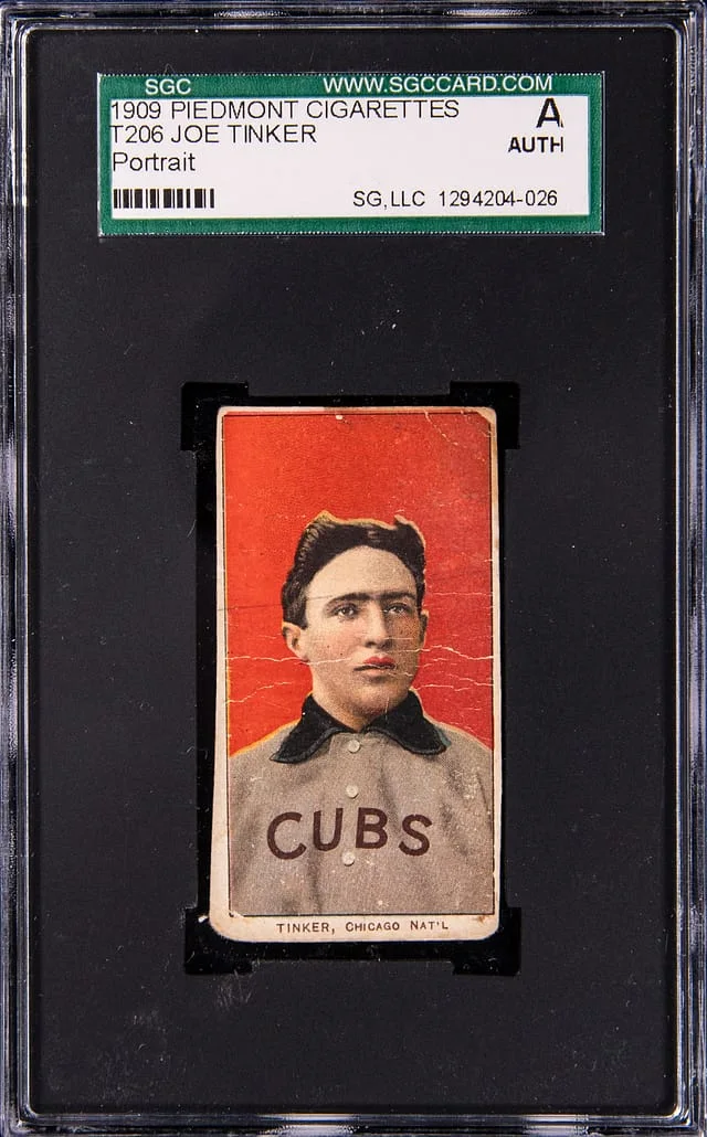 1909 T206 Joe Tinker (Portrait) Piedmont Cigarettes #NNO card image