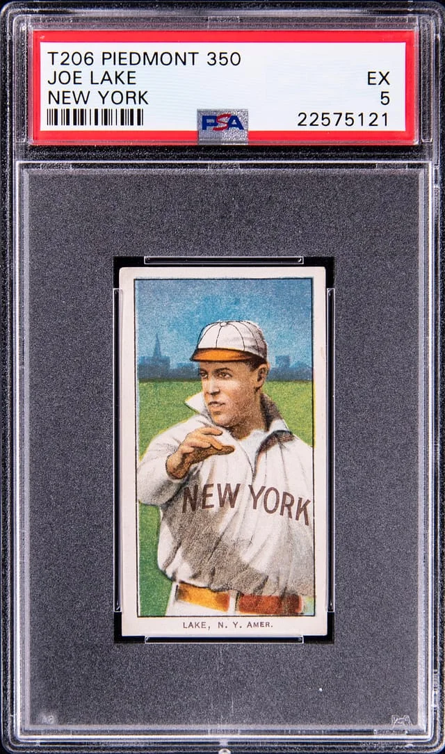 1909 T206 New York # Joe Lake Piedmont #350 card image
