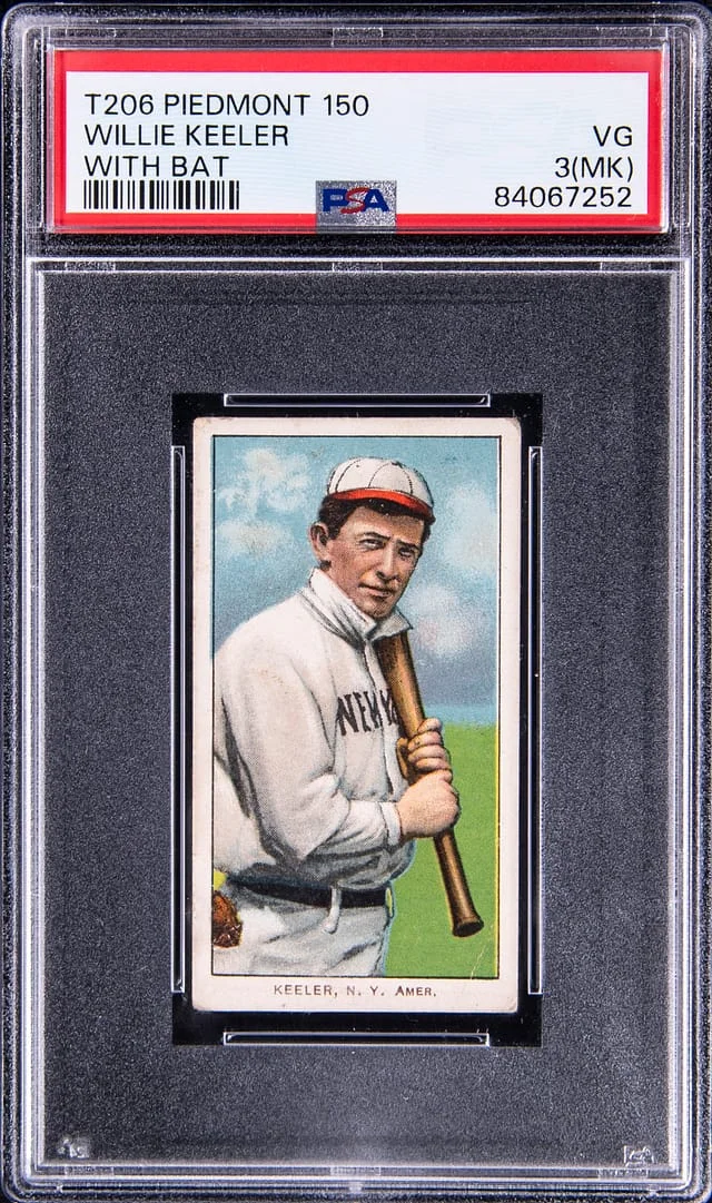 1909 T206 With Bat # Willie Keeler Piedmont #150 card image