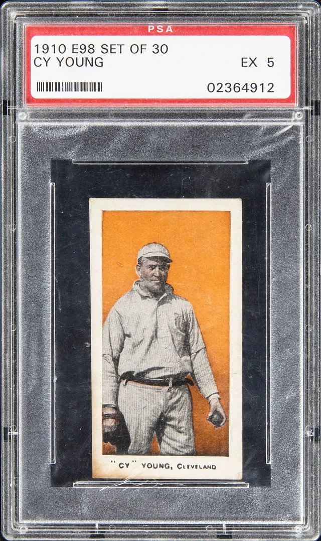 1910 E98 Set of Cy Young, Orange Background #30 card image