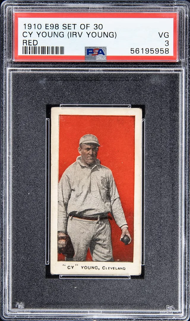 1910 E98 Set of Cy Young, Red Background #30 card image