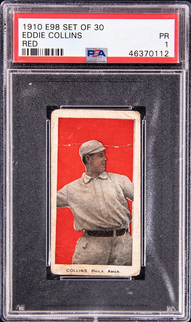 1910 E98 Set of Eddie Collins, Red Background #30 card image