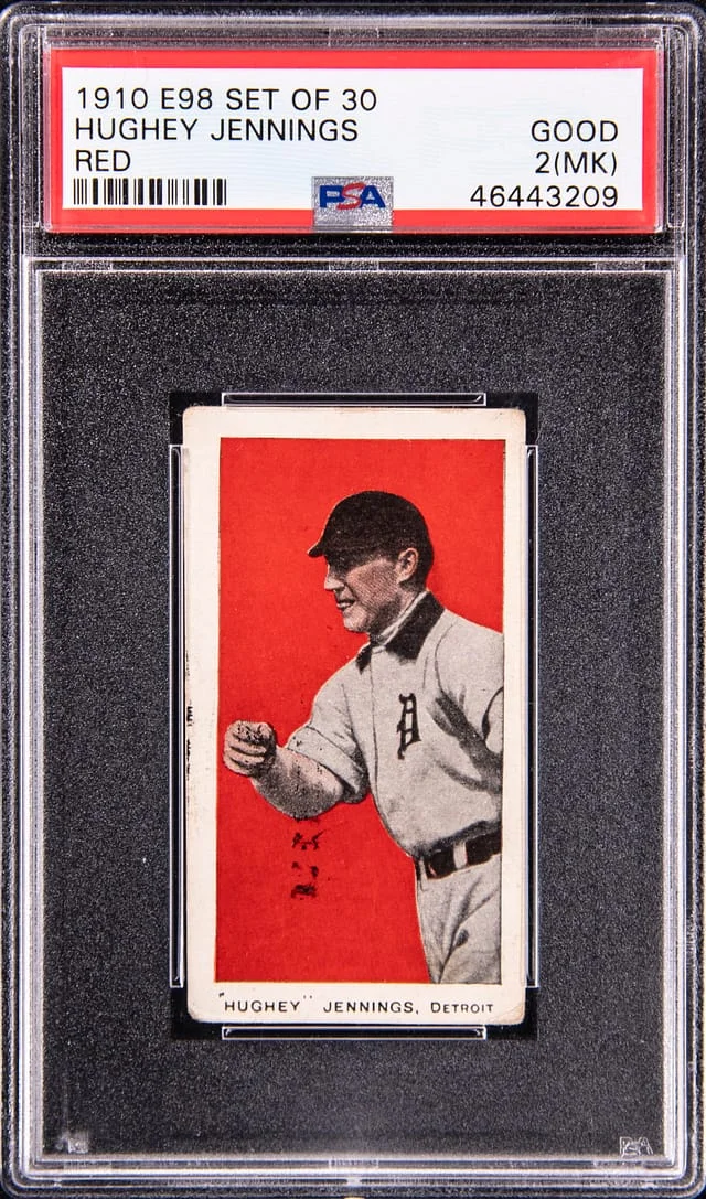 1910 E98 Set of Hughie Jennings, Red Background #30 card image