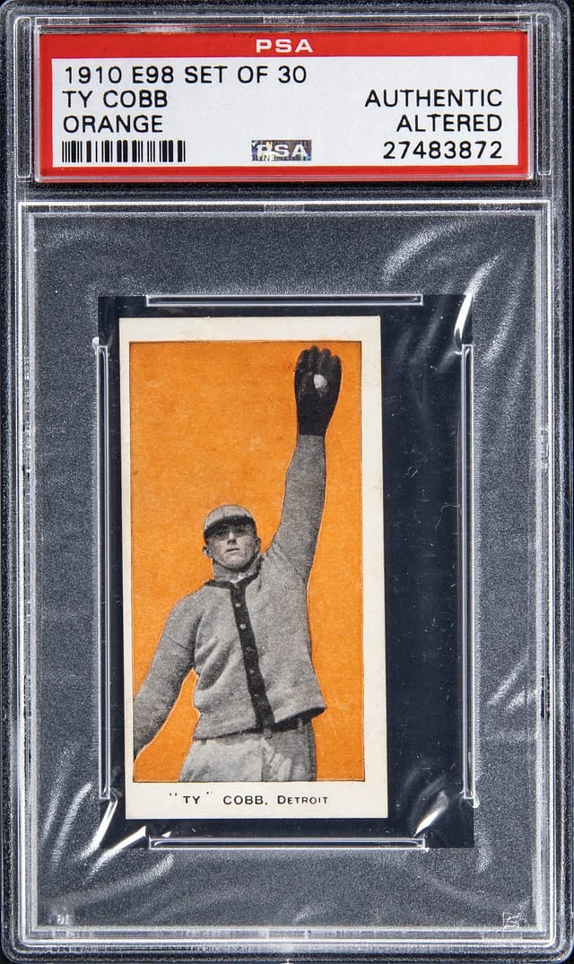 1910 E98 Set of Ty Cobb, Orange Background #30 card image