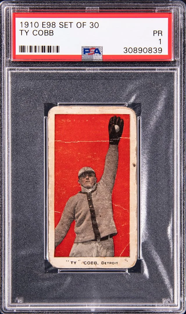 1910 E98 Set of Ty Cobb, Red Background #30 card image