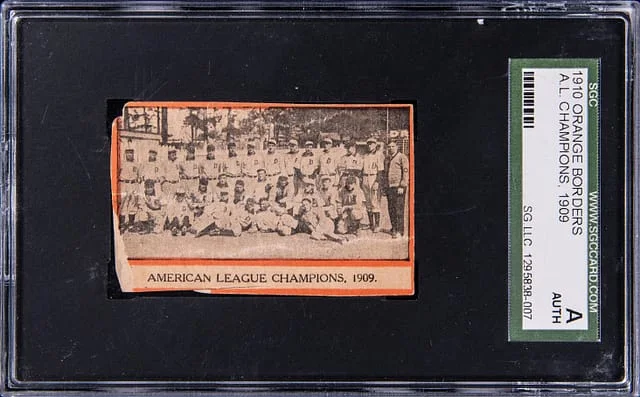 1910 Orange Borders 1909 A.L. Champions #NNO card image