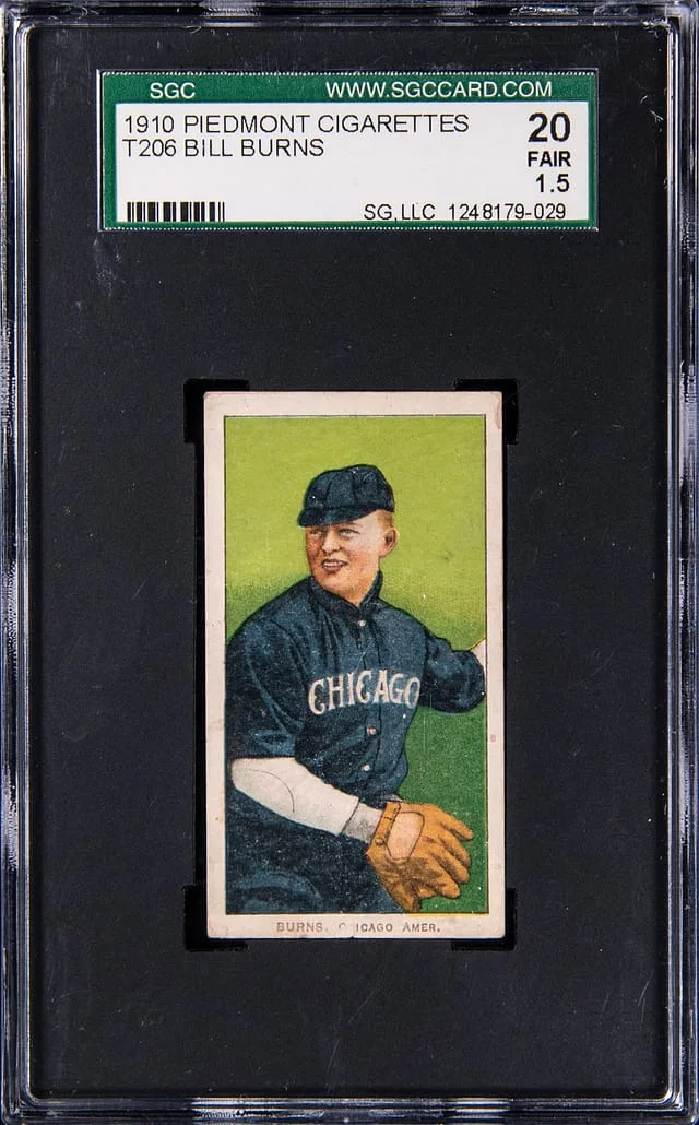 1910 Piedmont Cigarettes Bill Burns #T206 card image