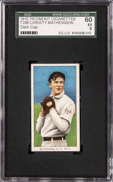 1910 Piedmont Cigarettes Christy Mathewson, Dark Cap #T206 card image
