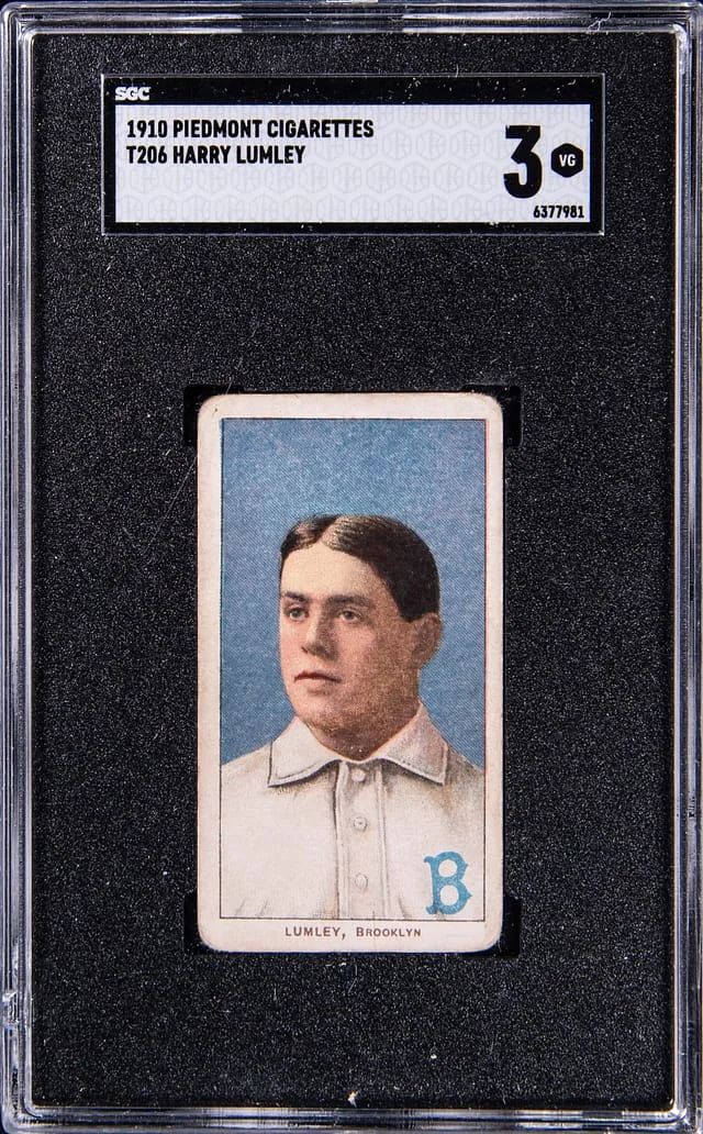1910 Piedmont Cigarettes Harry Lumley #T206 card image