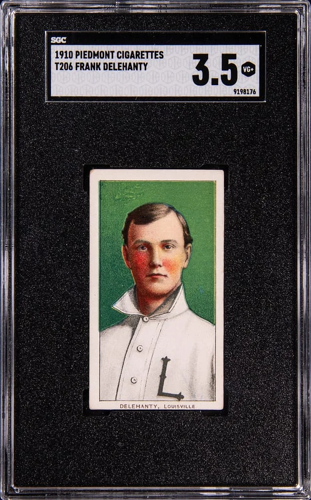 1910 T206 Frank Delehanty - Piedmont White Border #no-number card image
