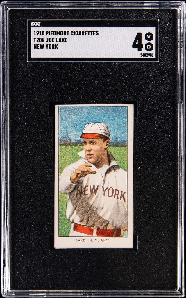 1910 T206 Joe Lake, New York - Piedmont/350 White Border #no-number card image