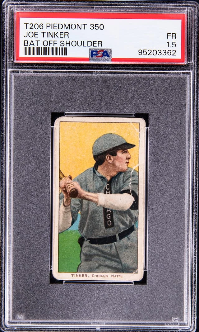 1910 T206 Joe Tinker Bat Off Shoulder White Border #no-number card image