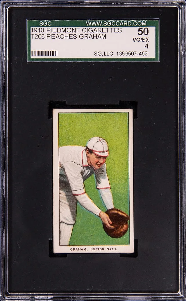1910 T206 Peaches Graham - Piedmont White Border #no-number card image
