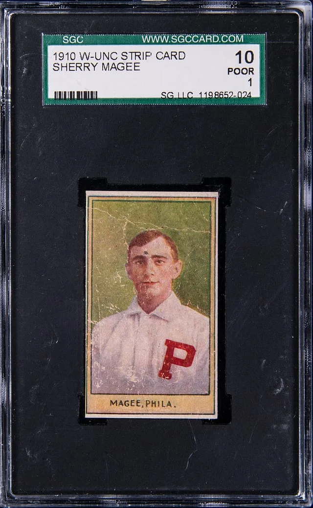 1910 W-UNC Strip Card Sherry Magee #NNO card image