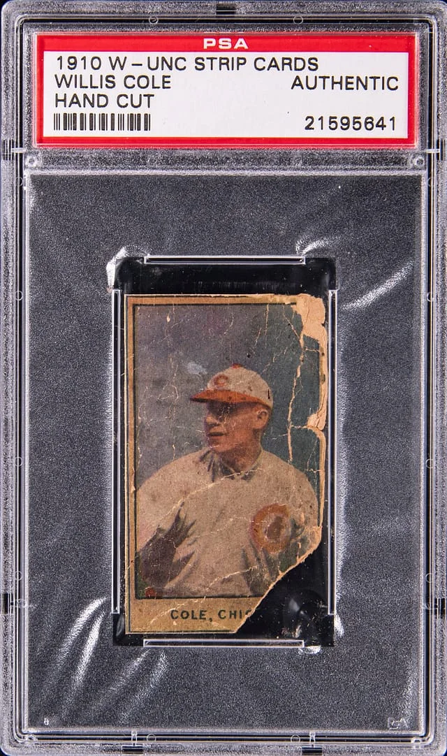 1910 W-UNC Strip Cards Hand Cut Willis Cole #NNO card image