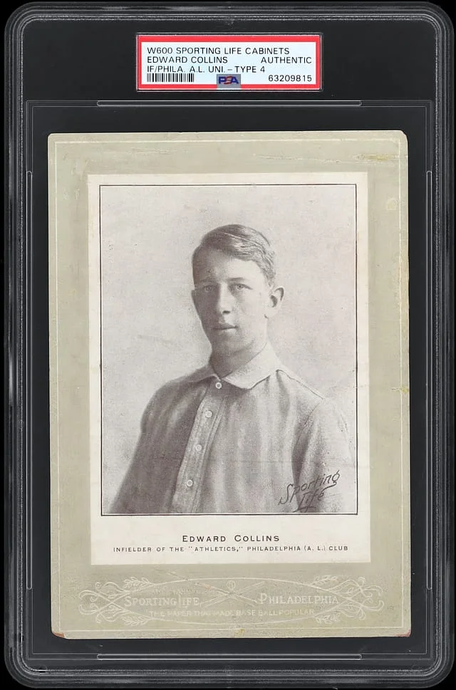 1910 W600 Sporting Life Cabinet Type Mount Eddie Collins #4 card image
