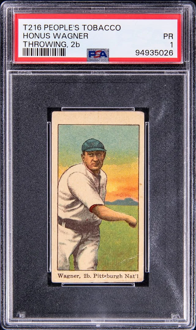 1911-16 T216 People’s Tobacco Co. MINO Cigarettes Honus Wagner, Throwing 2b. – Only Known Examples #5 card image