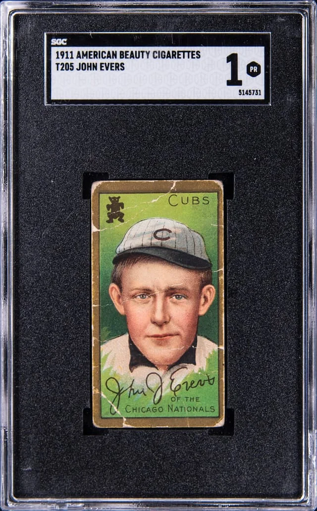1911 American Beauty Cigarettes John Evers #T206 card image