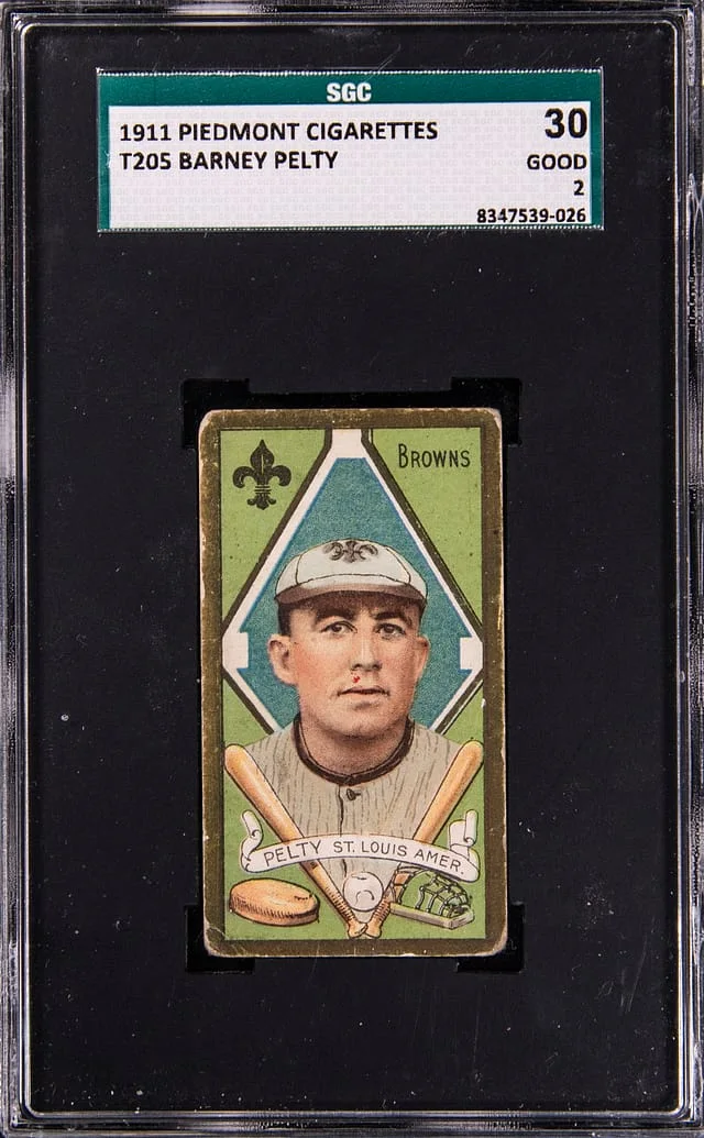 1911 Piedmont Cigarettes Barney Pelty #T205 card image