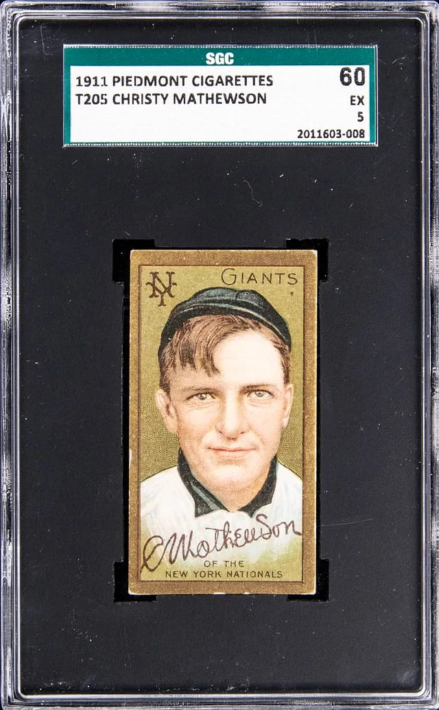 1911 Piedmont Cigarettes Christy Mathewson #T205 card image