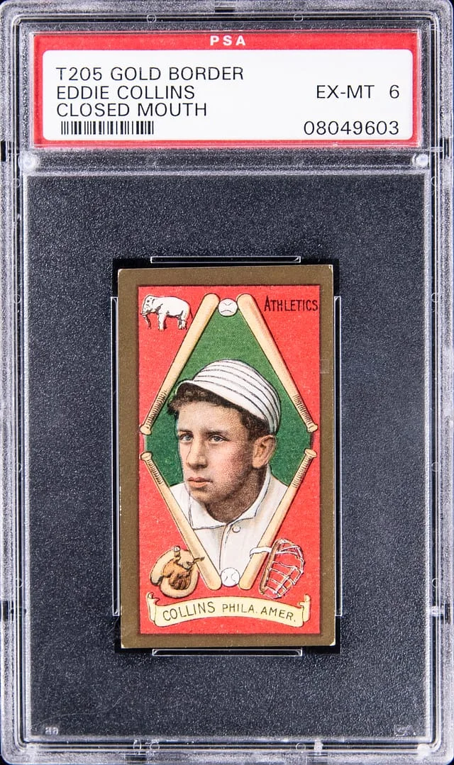 1911 T205 Eddie Collins, Closed Mouth Gold Border #no-number card image