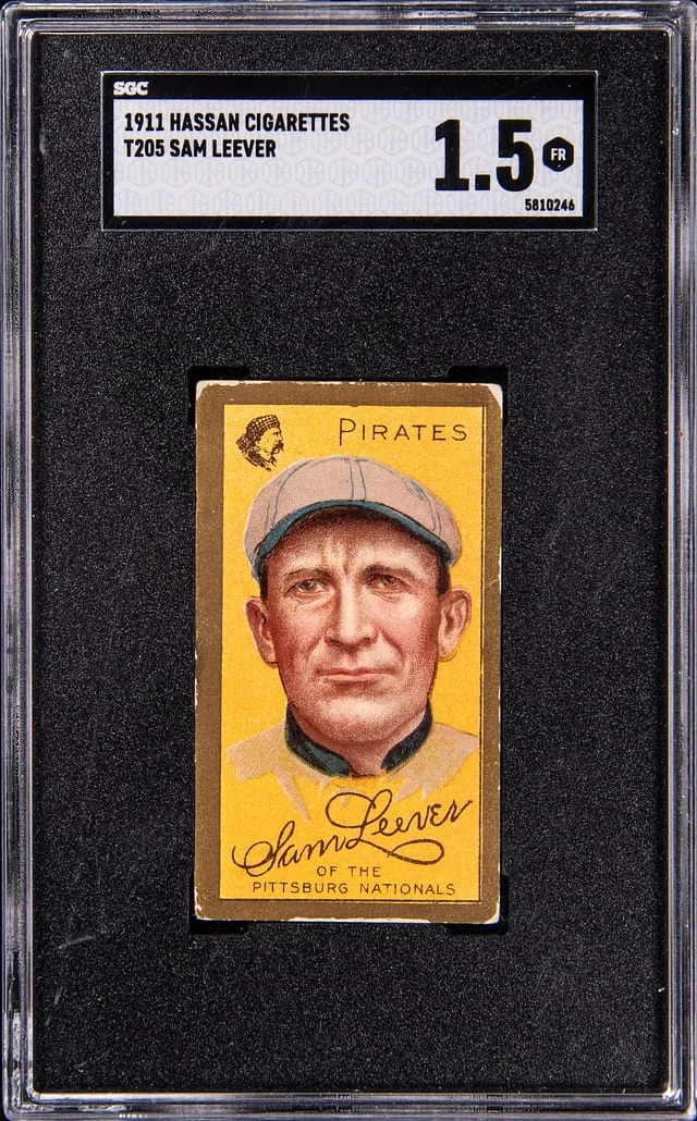1911 T205 Hassan Cigarettes Sam Leever #no-number card image