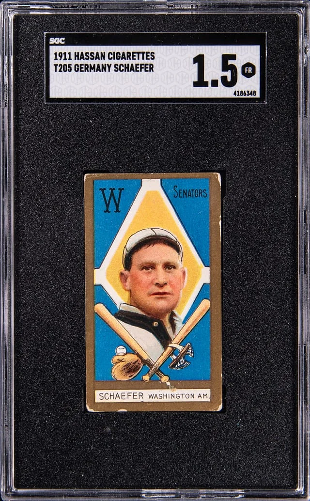 1911 T205 Hassan Germany Schaefer #no-number card image
