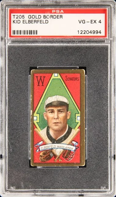 1911 T205 Kid Elberfeld Gold Border #no-number card image