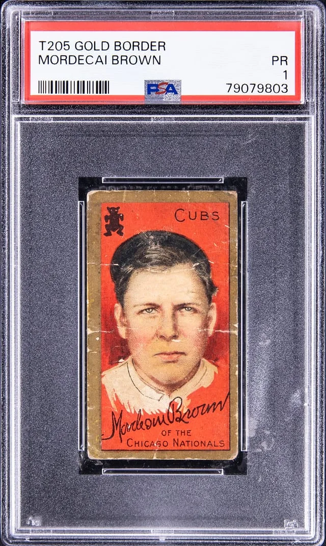 1911 T205 Mordecai Brown Gold Border #no-number card image